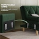 image 5 of Yaheetech Velvet Convertible Sofa Bed with 2 Bolster Pillows-Green