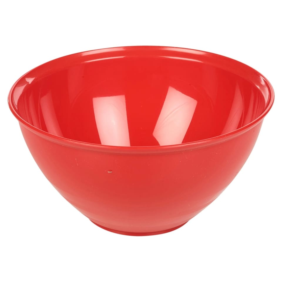 image 1 of 3 Pcs Durable Plastic Colourful Mixing Bowls Set Microwave and Dishwasher Safe | Red | Red
