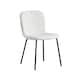 image 5 of Set of 2 Teddy Faux Fur Stitched Design Dining Chairs Beige White Bella by MCC