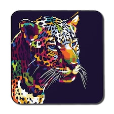 leopard face with pop art style (Coaster)