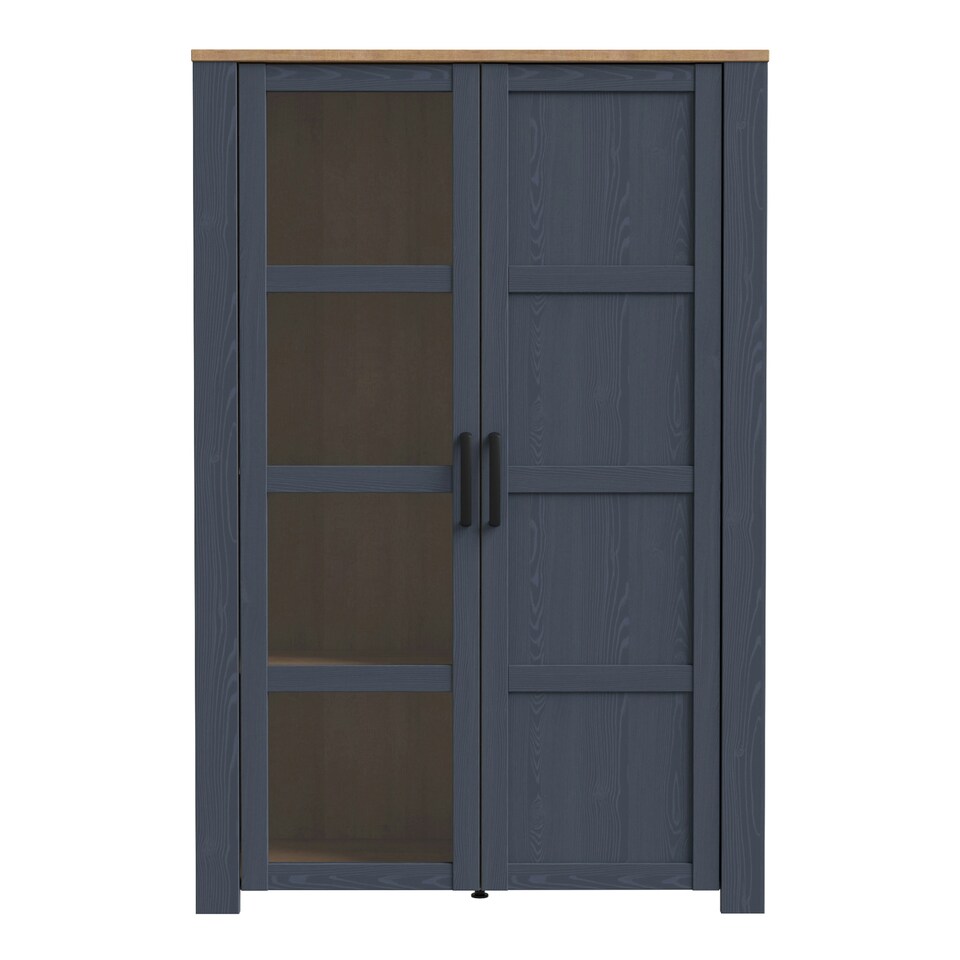image 1 of Bohol 2 Door Display Cabinet in Riviera Oak/Navy