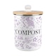 image 1 of Wild Rabbits Compost Caddy - Lilac Metal 2L Decorative Kitchen Food Waste Bin