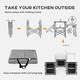 image 5 of Outsunny Portable Folding Camping Kitchen with Windshield Light Stand Carry Bag