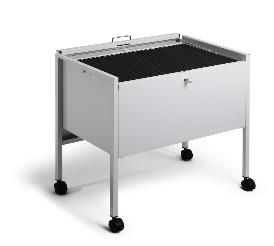 image 1 of Durable Locking Lid Suspension File Trolley | for 80 A4 Folders | Grey | Grey