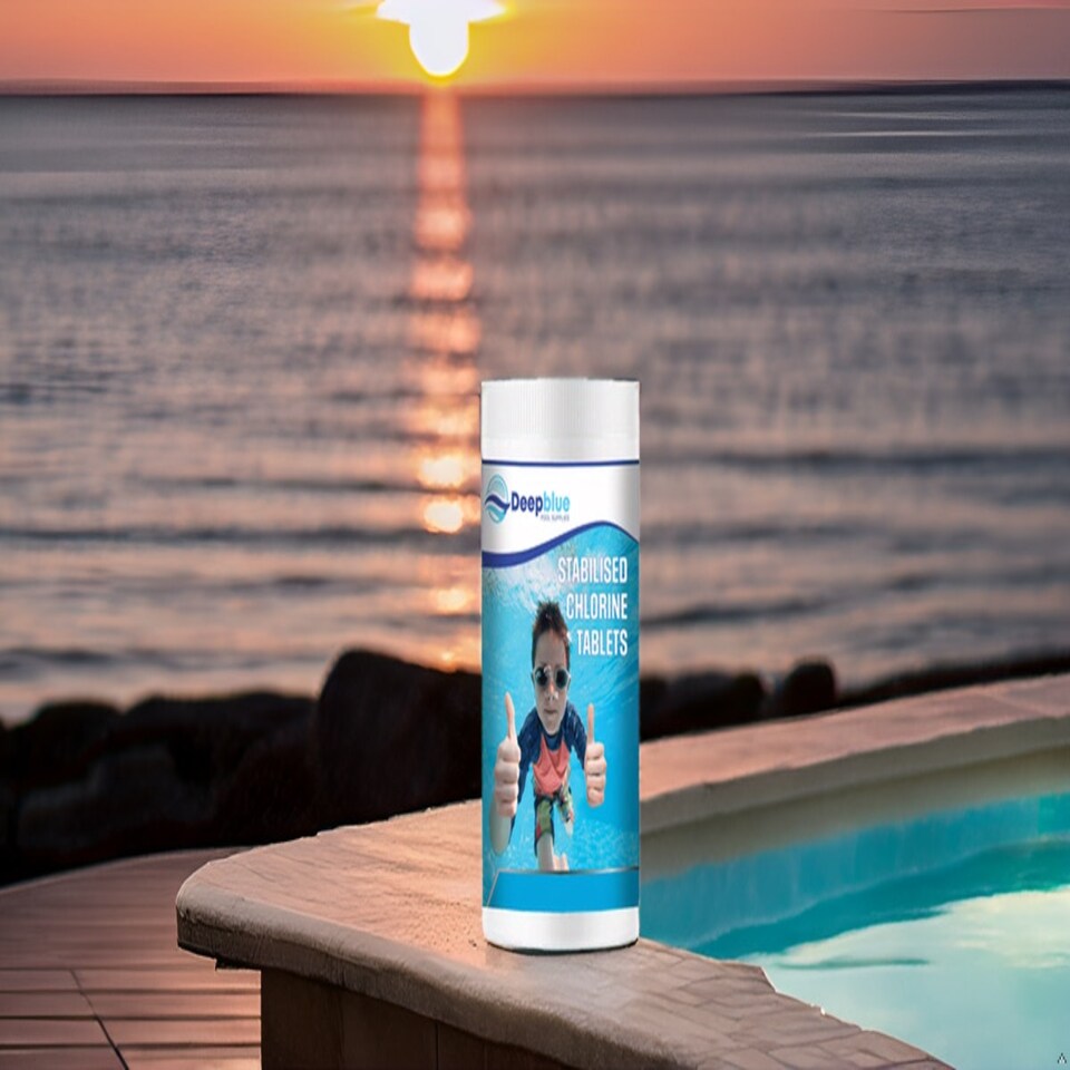 image 1 of Deep Blue Pro - Mini 20g STABILISED Chlorine Tablets 1kg WITH Floating dispenser