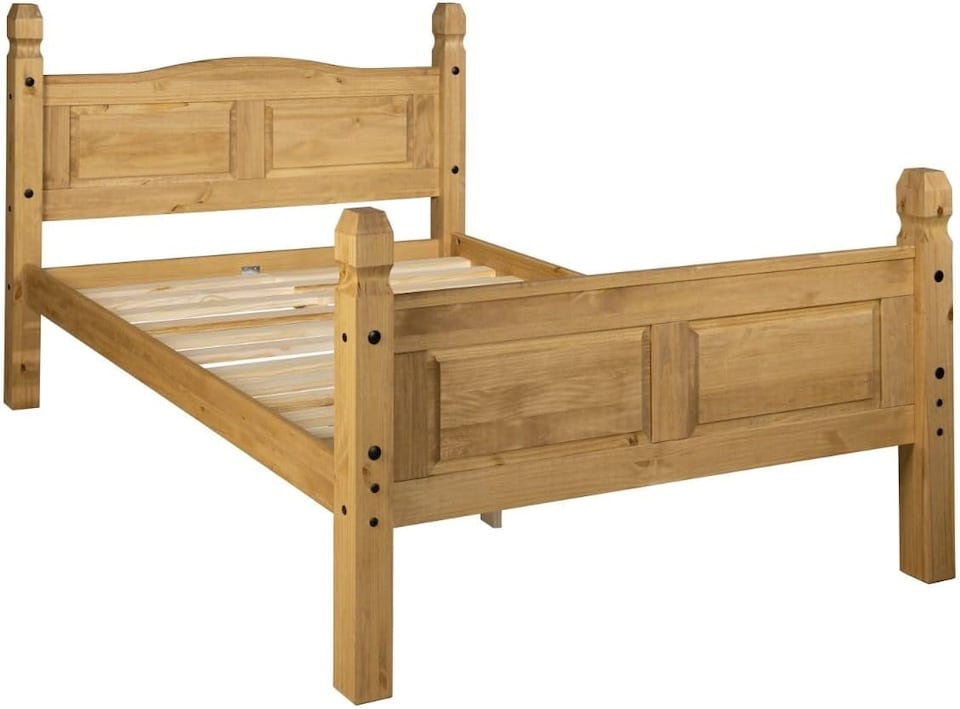 image 1 of Corona Double Bed Frame High Foot End Mexican Solid Pine