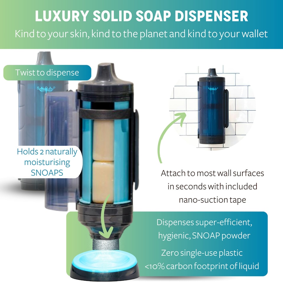 image 1 of SNOAP Dispenser (Anthracite Grey) with Counter Stand and 2 Soaps