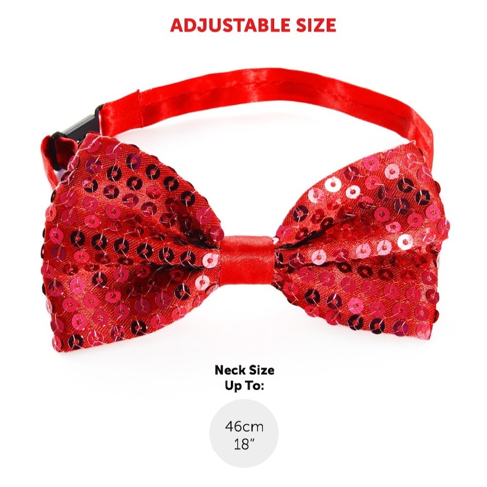 image 1 of Red Accessory Set - Sequin Trilby & Bow Tie Red | One Size
