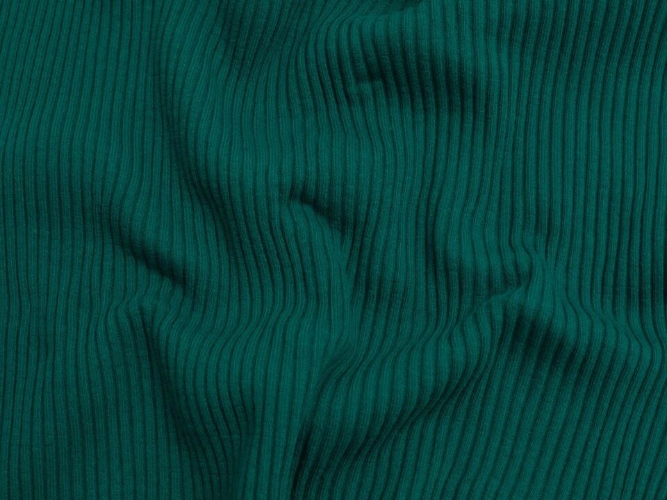 Minerva Core Range Turquoise Chunky Tubular Ribbing Stretch Knit Fabric for Dressmaking, 56cm / 22" Wide - per metre