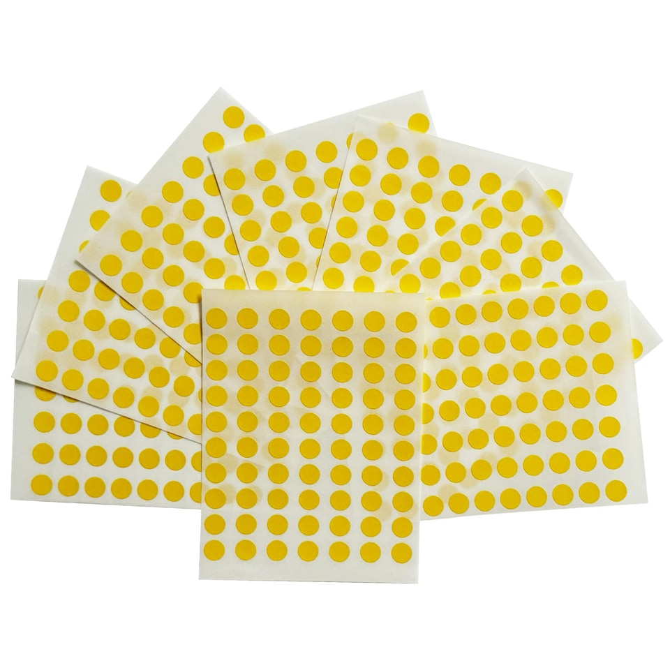 image 1 of Pack of 560 Yellow 8mm Round Labels - Stickers