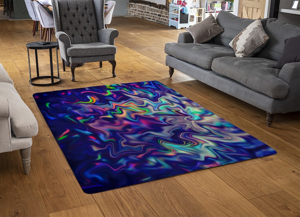 image 1 of Psychedelic Marble Rug | Multi