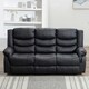 image 7 of Seattle 3 Seater Manual High Back Bonded Leather Recliner Sofa (Black)