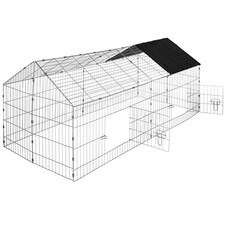 Rabbit Run - 12 grid elements with sunshade, 2 doors, 180 x 75 x 75 cm | Black | black | 180 x 75 x 75 cm | 1