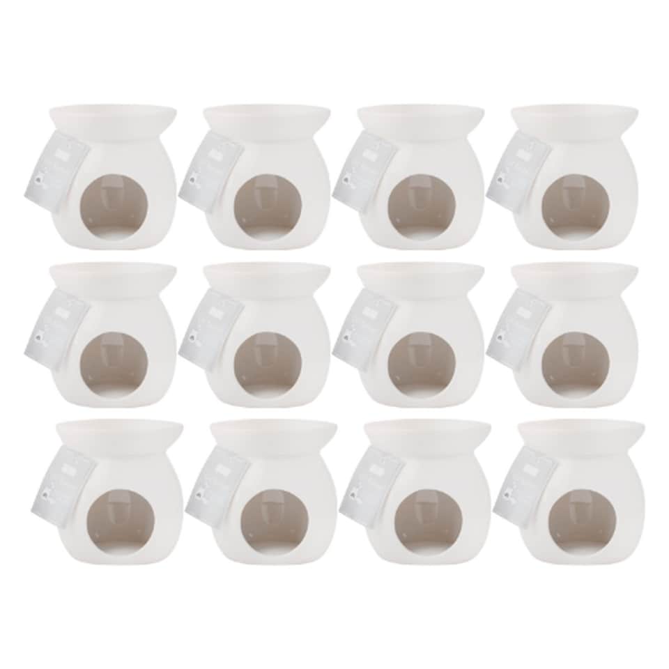 image 1 of White Ceramic Oil Wax Melt Burner 10cm | White | 24 - White | One Size | 24