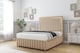 image 3 of Sloomy Boston Gold Pebble Plush Divan Bed Base 2 Drawers Right Side With 26 Inch Strutted Headboard & 12 Inch Matching Footboard | Brown | Pebble | Super King | 1