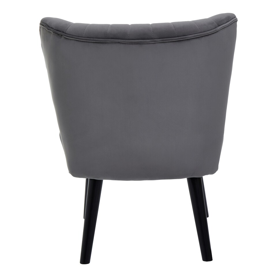image 1 of Interiors by Premier Grey Velvet Chair, Curved Back Accent chair, Easy to Assemble Borg Chair, Comfy Office Chair