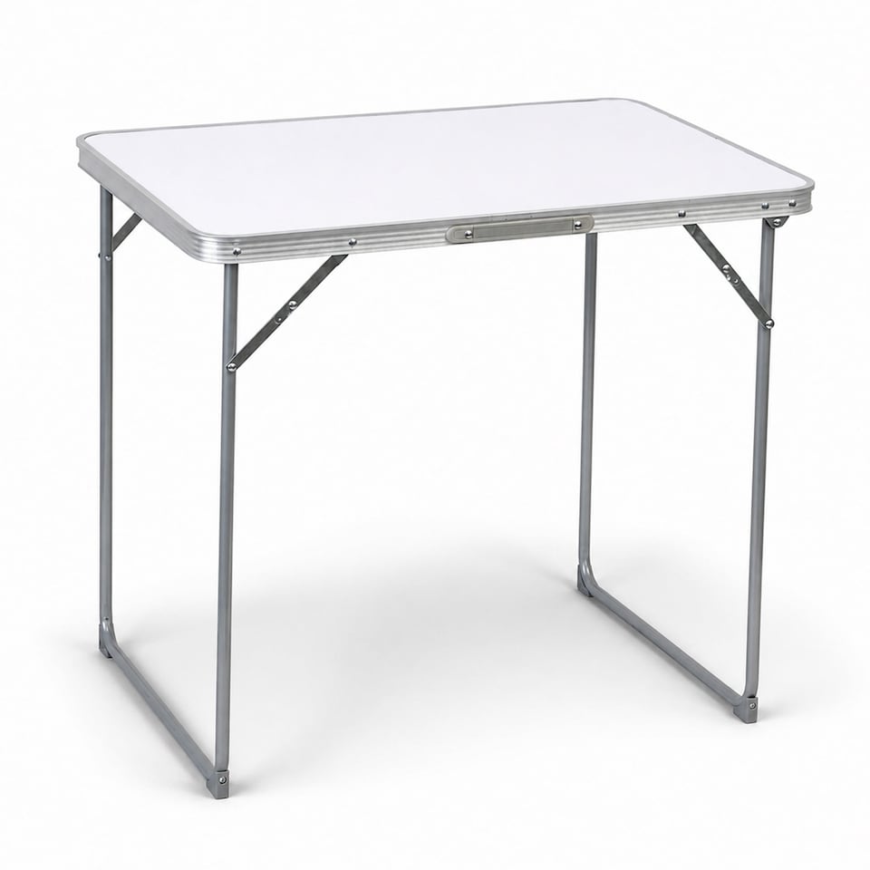 image 1 of 80cm Portable Folding Outdoor Camping Kitchen Work Top Table | White