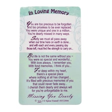 Loving Memory Keepsake Card In Loving Memory