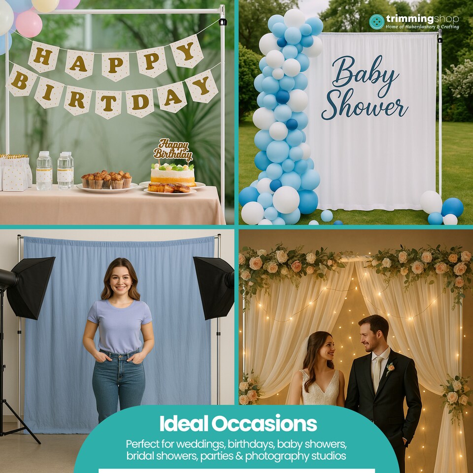 image 1 of Portable Pipe & Drape Frame, Backdrop Stand Set for Weddings - 4m x 4m