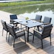 image 1 of Aluminium Garden Dining Set with Cushions for 6 People, Luxury Outdoor Furniture (Grey)