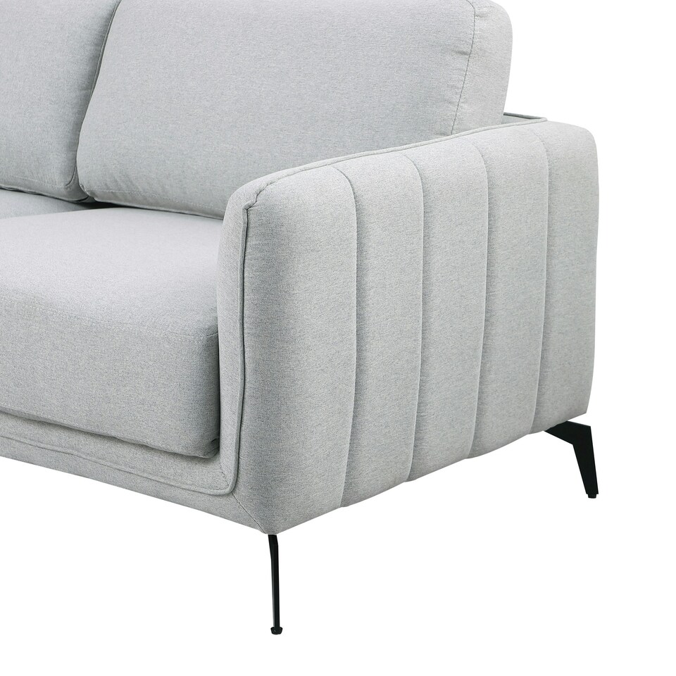 image 1 of Oslo Modern Scandi Style Fabric Living Room 2 Seater Sofa (Light Grey)
