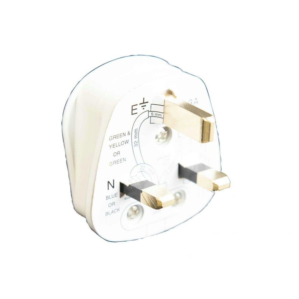 Dencon 3 Pin Fused Plug 13a White - Multi Colour - One Size