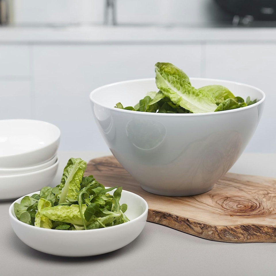 image 1 of Zeal Melamine Salad Bowl & Salad Servers Set, Duck Egg Blue Blue | Duck Egg Blue