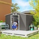 image 2 of Outsunny 9 x 6FT Galvanised Garden Storage Shed with Sliding Door, Grey