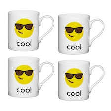 KitchenCraft Emoji Face Mini Mugs Pack of 4 Multi