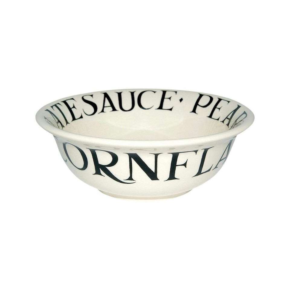 image 1 of Breakfast Bowl: 1 x 16cm Cereal Bowl Emma Bridgewater Black Toast, Ceramic White