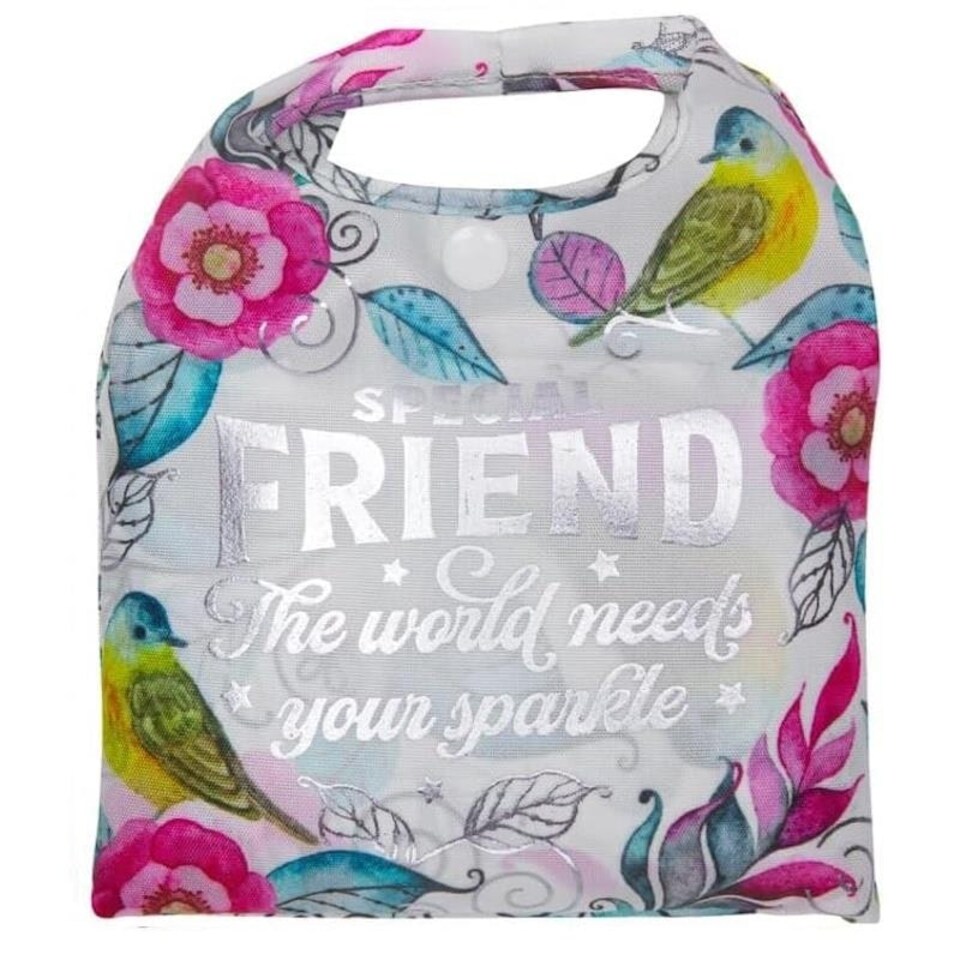 image 1 of History & Heraldry Personalised Sparkle Reusable Foldable Shopper Bag - Special Friend Multi