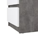 image 7 of Naia Bedside 3 Drawers in Concrete and White High Gloss