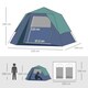 image 5 of Outsunny Family Pop-Up Camping Tent W/ Removable Waterproof Rainfly, Storage Bag