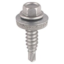 Timco - Stitching Screws - Hex - For Sheet Steel - Exterior - Silver - With EPDM Washer (Size 6.3 x 25 - 120 Pieces)