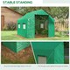 image 5 of Outsunny Tunnel Greenhouse W/ UV-resistant PE Cover, Wide Door, 2 x 3(m), Green