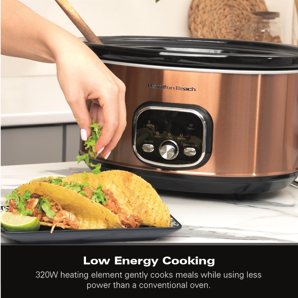 image 1 of Hamilton Beach 6.5L Digital Oval Slow Cooker Copper