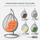 image 6 of Homescapes Cream Round Egg Chair Swing Cushion