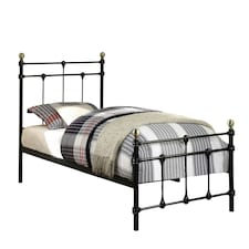 Bayford Traditional Vintage Style Black Metal Bed Frame (Single)