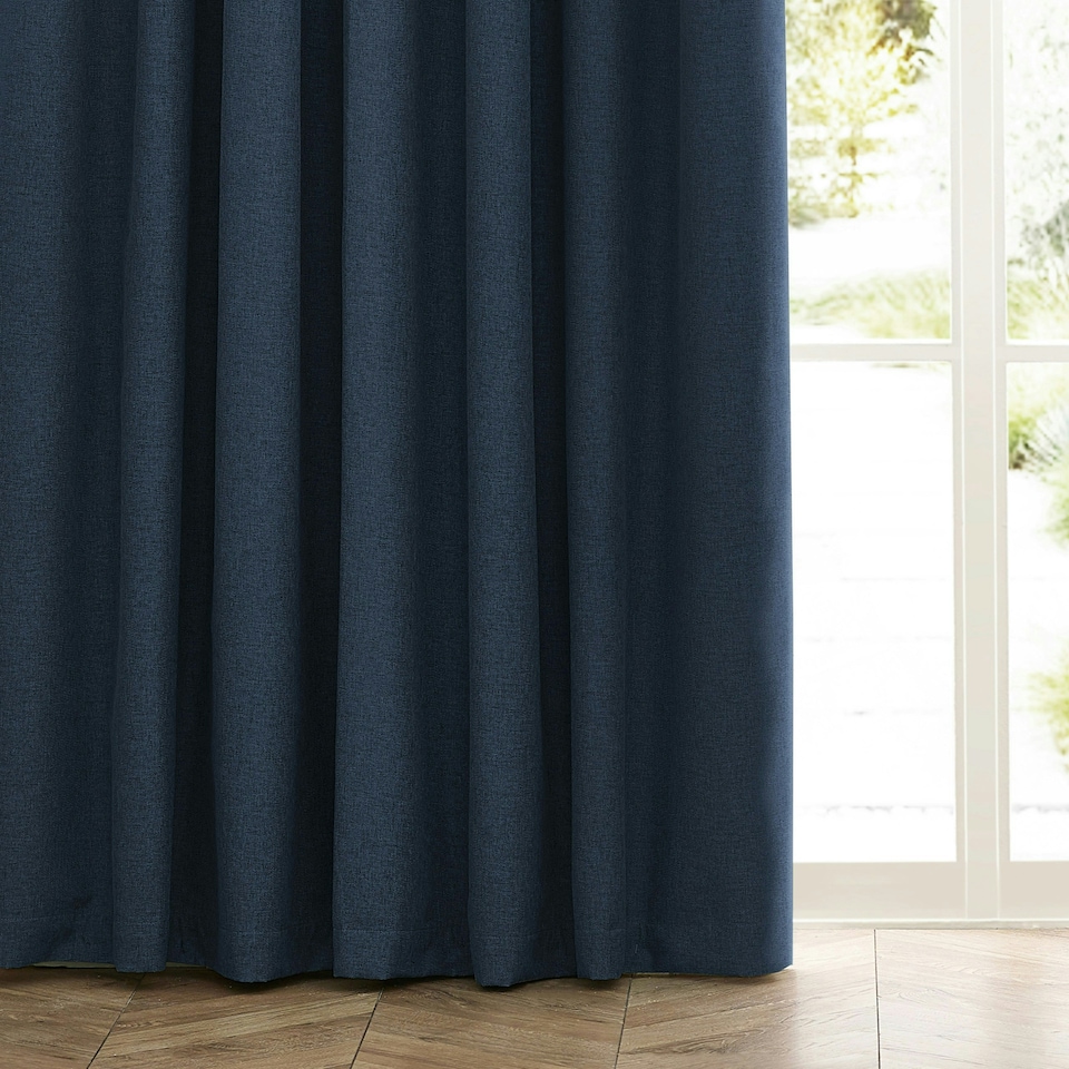 image 1 of furn. Dawn Blackout Midnight Pencil Pleat Curtains 168 x 183cm Multi