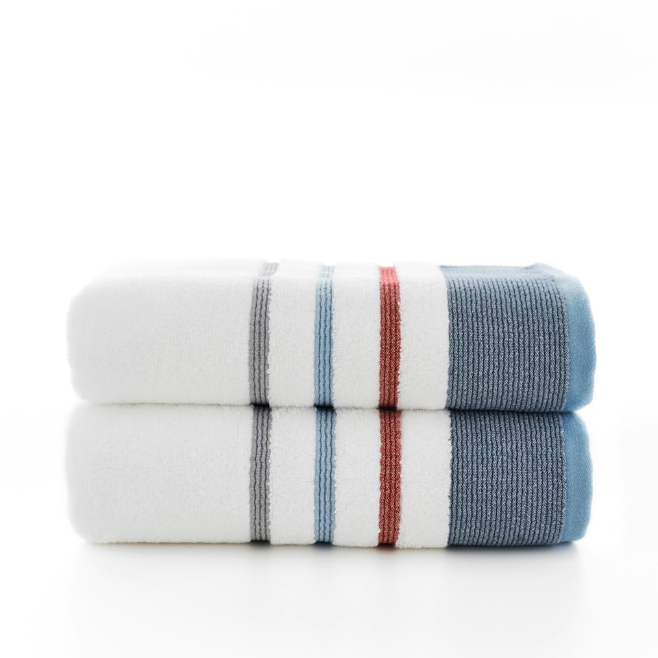 image 1 of Portland Ultrasoft Modern Cotton Rich Absorbent Towels Blue | Blue | Hand towel