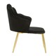image 3 of Interiors by Premier Black Velvet Dining Chair, Durable & Adjustable Velvet Office Chair, Backrest Accent Chair with Gold Legs