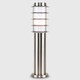 image 3 of ValueLights Wharf Pair Silver Outdoor Bollard Lights and Warm White Bulb