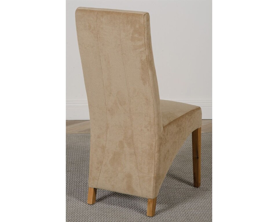 image 1 of Oslo 180 x 90 cm Large Oak Dining Table and 8 Lola Fabric Chairs | Brown | Beige