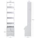 image 5 of Living and Home 5-Tier Slim Storage Shelving Unit with Lockable Drawer - White
