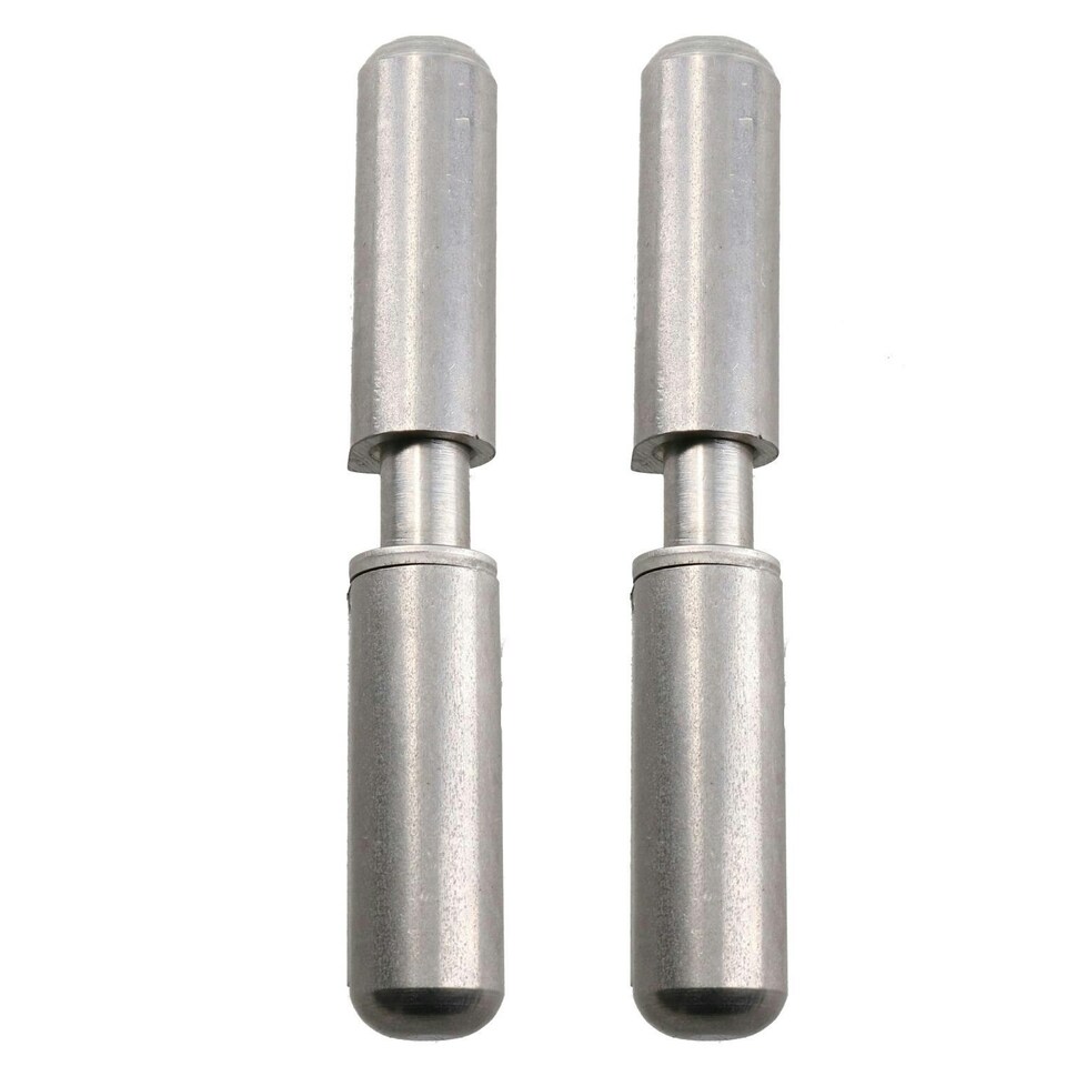 image 1 of 2 PACK Lift Off Stainless Steel Bullet Hinge Weld On 16x100mm Heavy Duty Door Silver