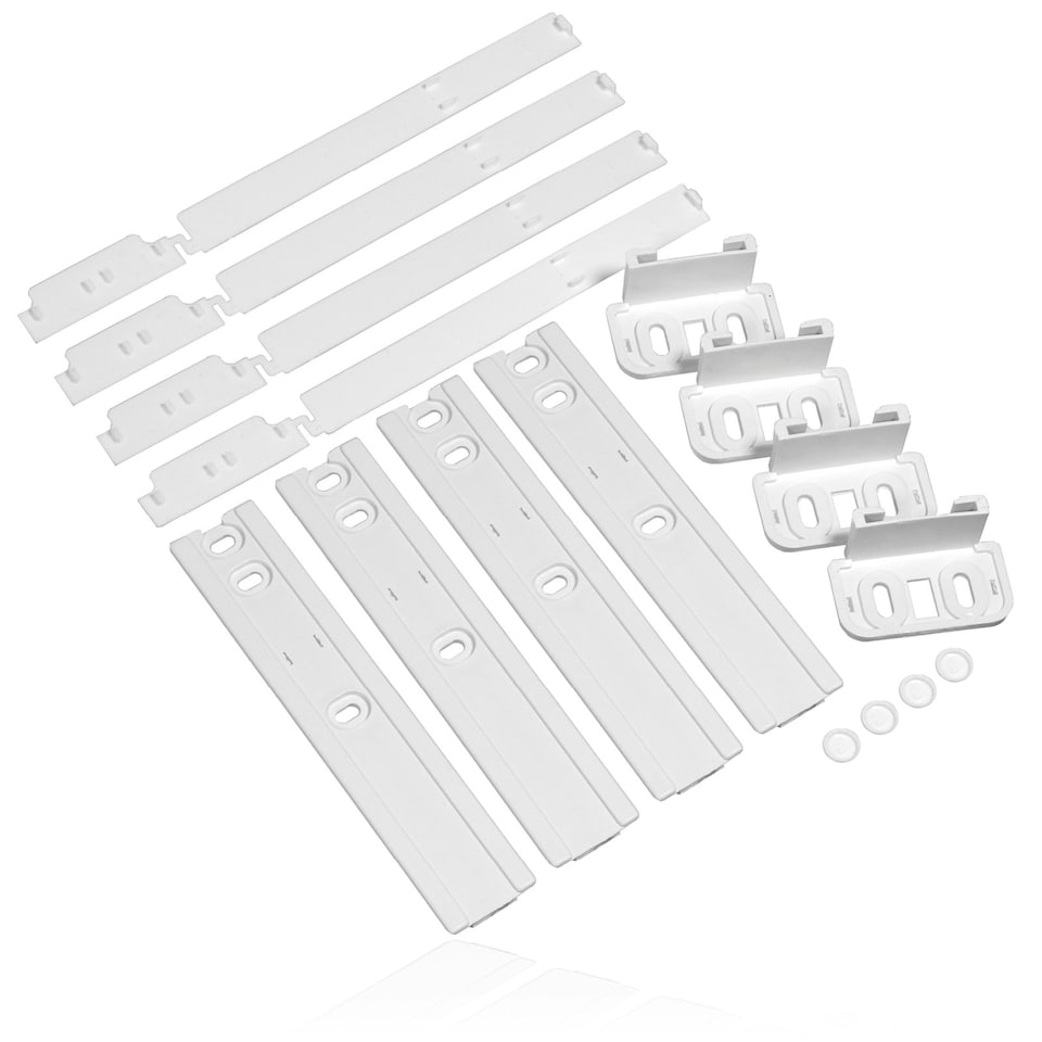 image 1 of SPARES2GO UNIVERSAL Integrated Fridge Door Slide Mounting Bracket Slider Kit (pack of 4) White