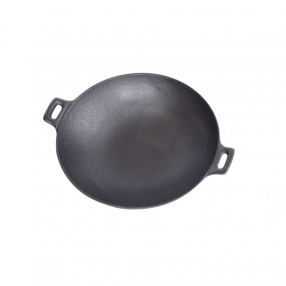 image 1 of Oypla 30cm Cast Iron Non Stick Wok Skillet Frying Cooking Pan