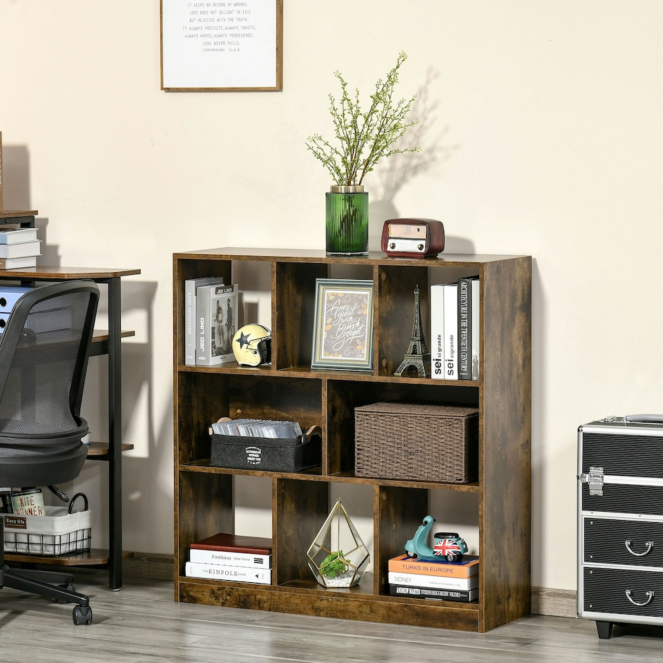 image 1 of HOMCOM Storage Shelf 3-Tier Bookcase Display Rack Home Organizer