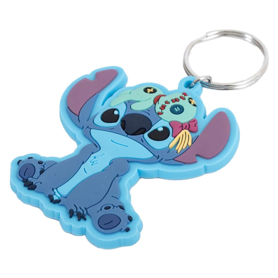 image 1 of Lilo & Sch PVC Scrump Keyring | Blue | Blue/Purple | 1