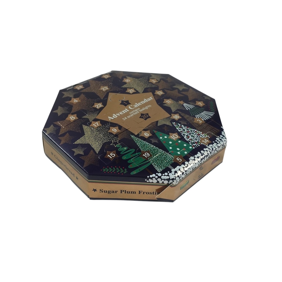 image 1 of Christmas Tealight Candle Advent Calendar 24 Festive Countdown Scented Candles